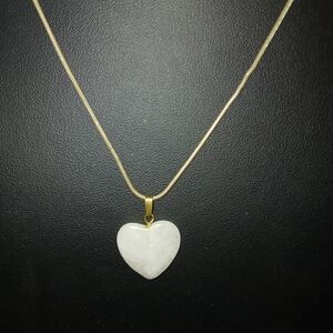 Heart Quartz Pendant On .925 Chain